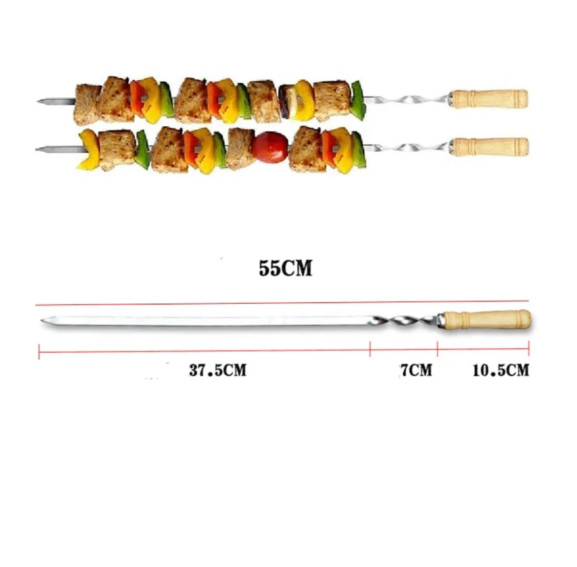 6 Stainless Steel BBQ Skewers